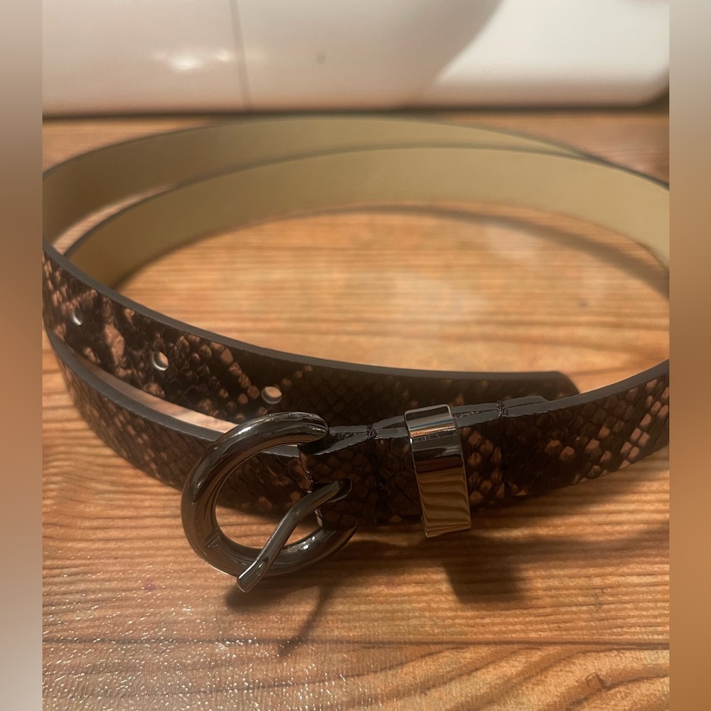 Brown Snake Print Women's Belt